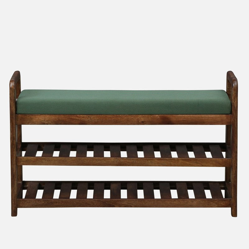 Sole Nest Mango Wood Shoe Rack - Green media 3