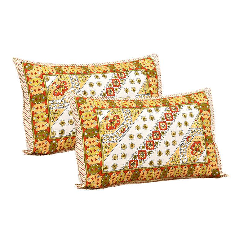 Eshan Ethnic Cotton Bedsheet (Yellow) - 180 TC media 4