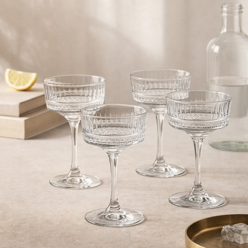 Glass Wine Glasses (250 mL Each) - Set Of Four