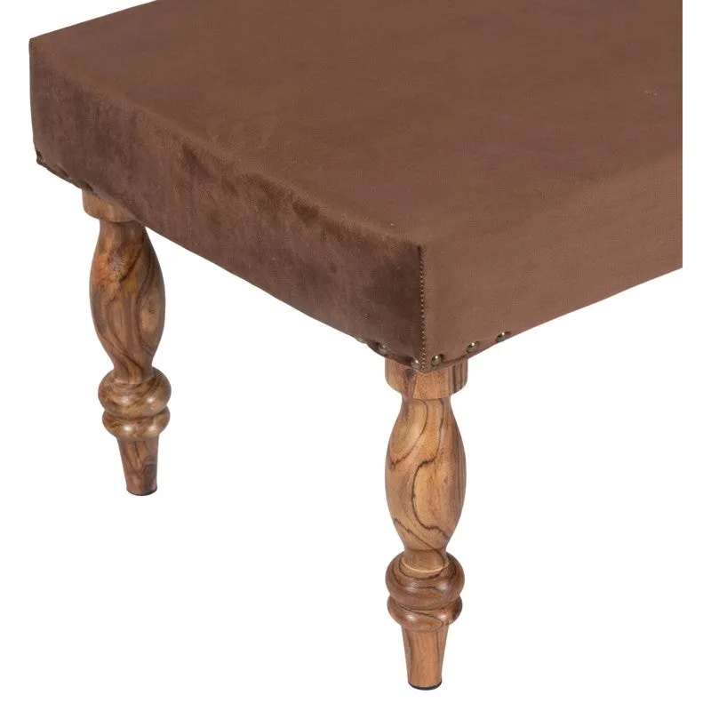 Dovex Sheesham Wooden Bench with Stools (Brown) - Three Piece Set media 6
