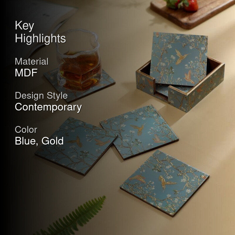 Edith Birdy Coasters (Silver) - Set Of Six media 2