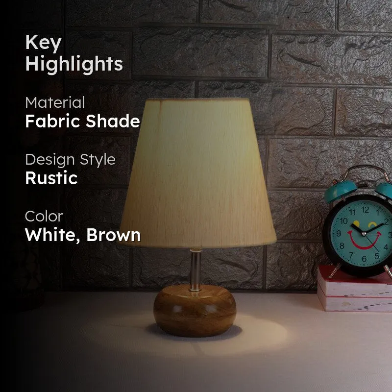 Astrova Fabric Table Lamp - White,Brown media 2