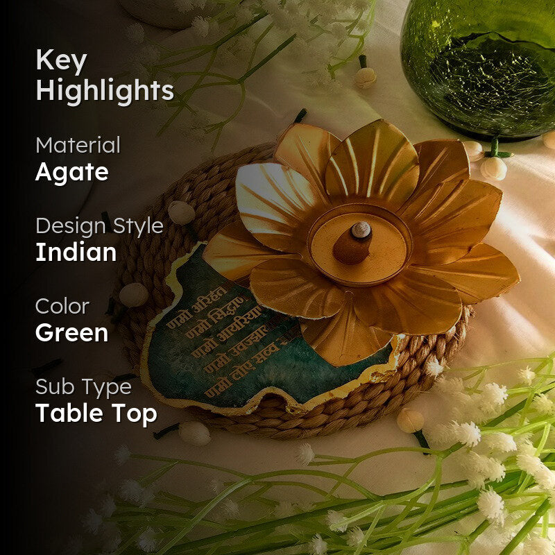 Aarivya Tea Light Candle Holder - Green media 2