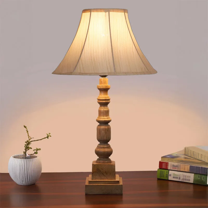 Twistra II Arbor Wooden Table Lamp - White,Brown media 2