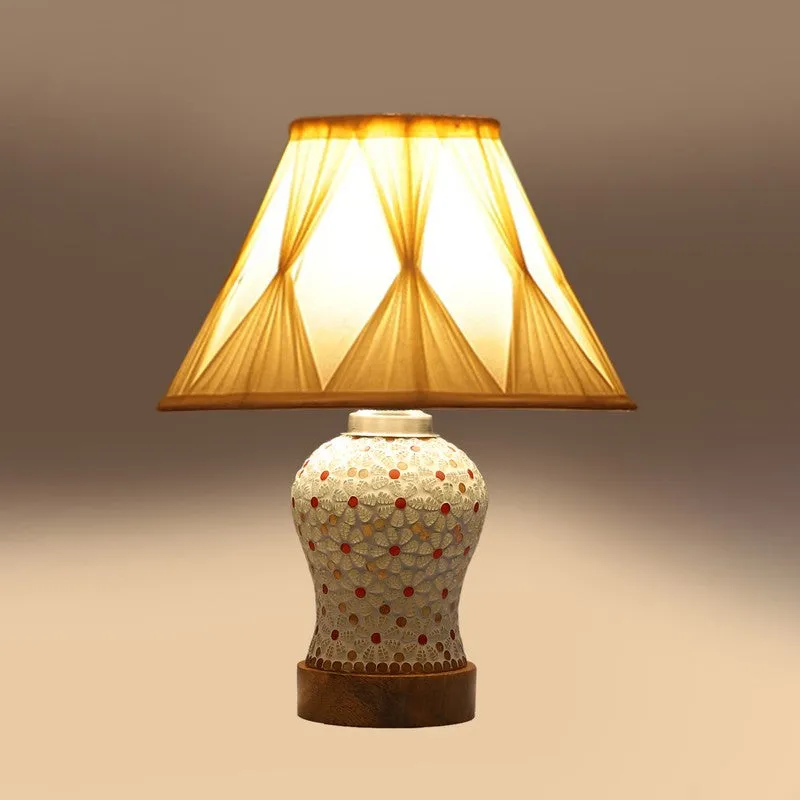 Harmyra Smocked Wooden Table Lamp - Multicolor media 7