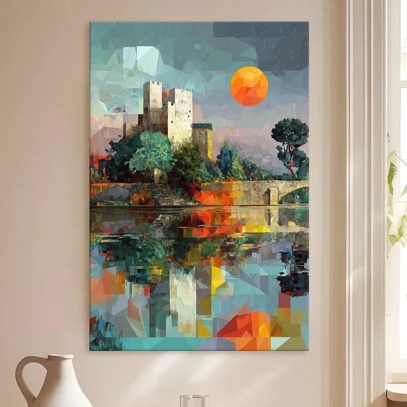 Moonlit Tower Reflection Canvas Wall Art media 4