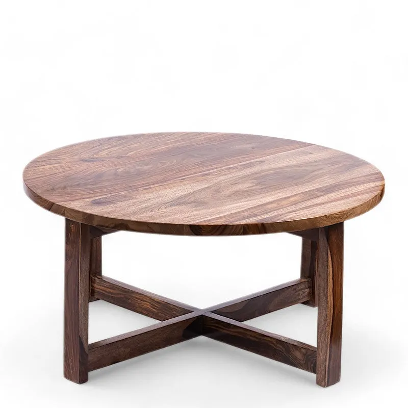 Iveron Sheesham Wooden Center Table with Stools and Cushions (Brown,Beige) - Nine Piece Set media 4