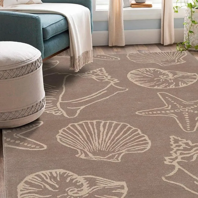 Seashell Hand Tufted Swirl Kids Wool & Nylon Carpet - Taupe media 3