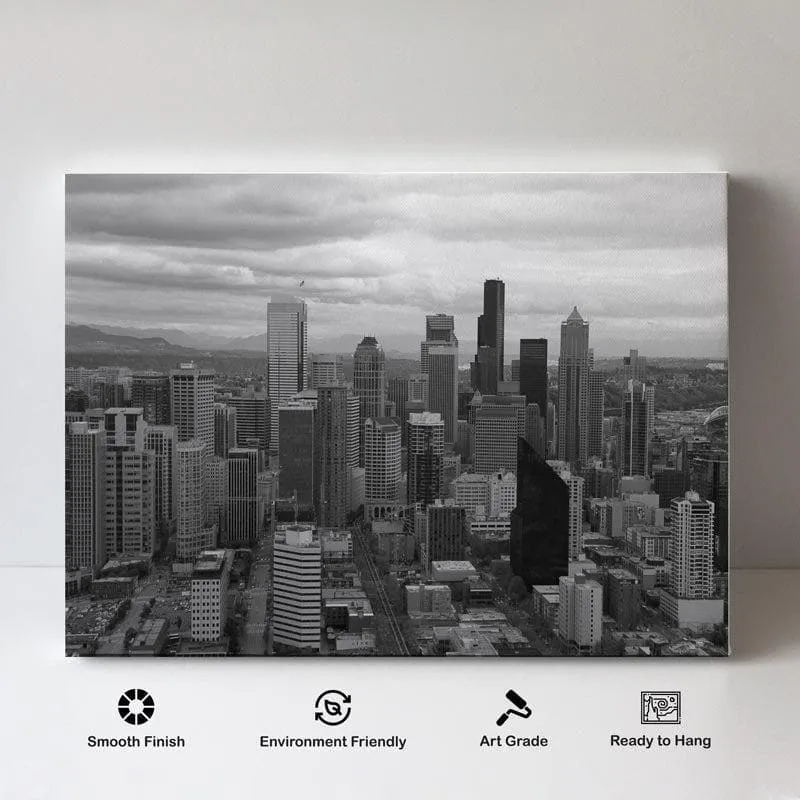 Seattle City Canvas Wall Painting - Gallery Wrap media 4