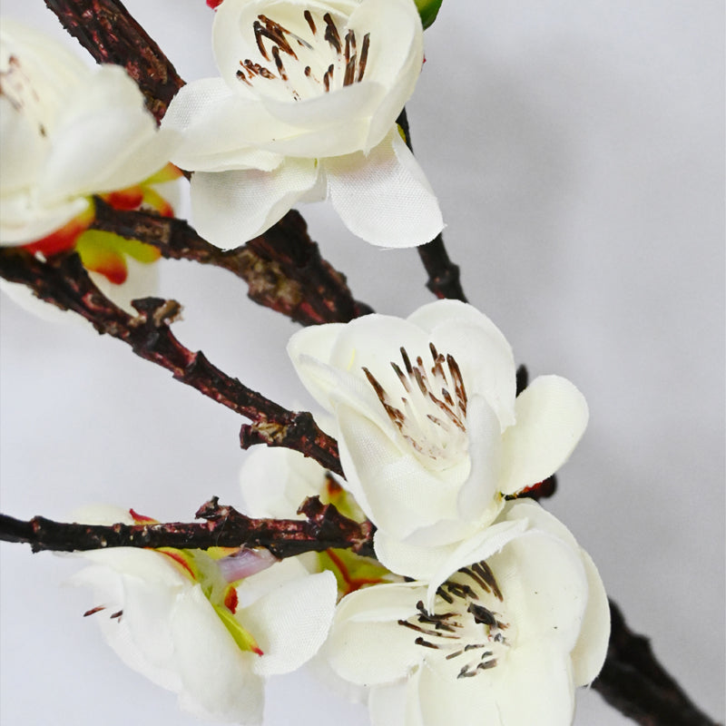 Artificial Plum Blossom Flower Stick - White media 4