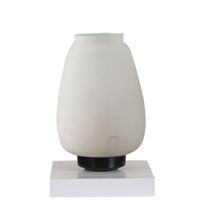 Glazone Glass Table Lamp With Wooden Base - White media 5