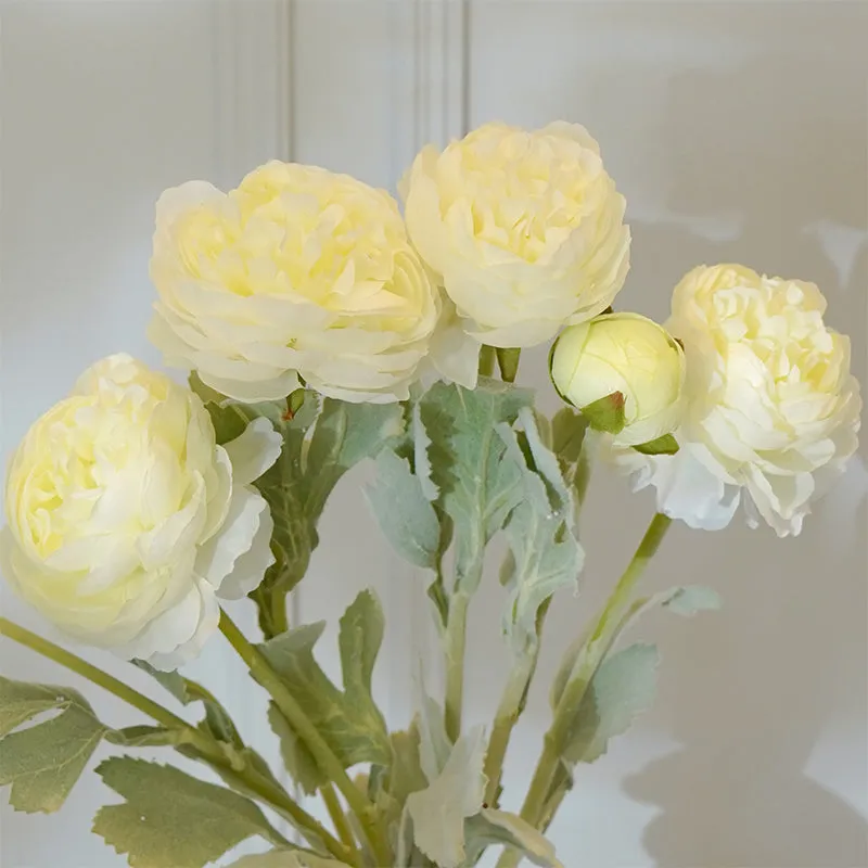 Faux White Peony Flower Stick (20 CM) - Set Of Two media 4
