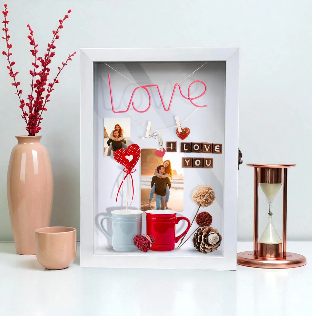 LuxeOutline MDF Shadow Box Photo Frame - White media 6