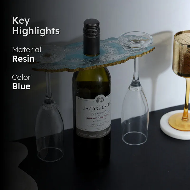 Resinor Wine Bottle & Glass Holder - Aqua Blue media 2