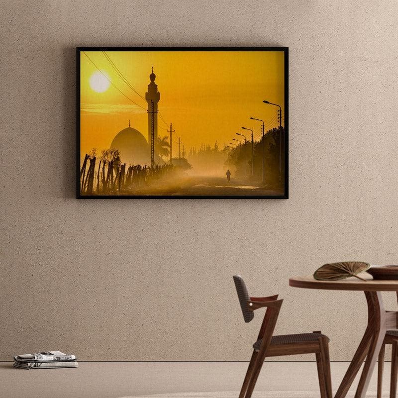 Foggy Morning Canvas Wall Painting - Black Frame