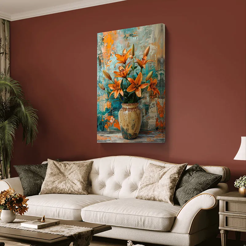 Orange Blooms Canvas Wall Painting media 5