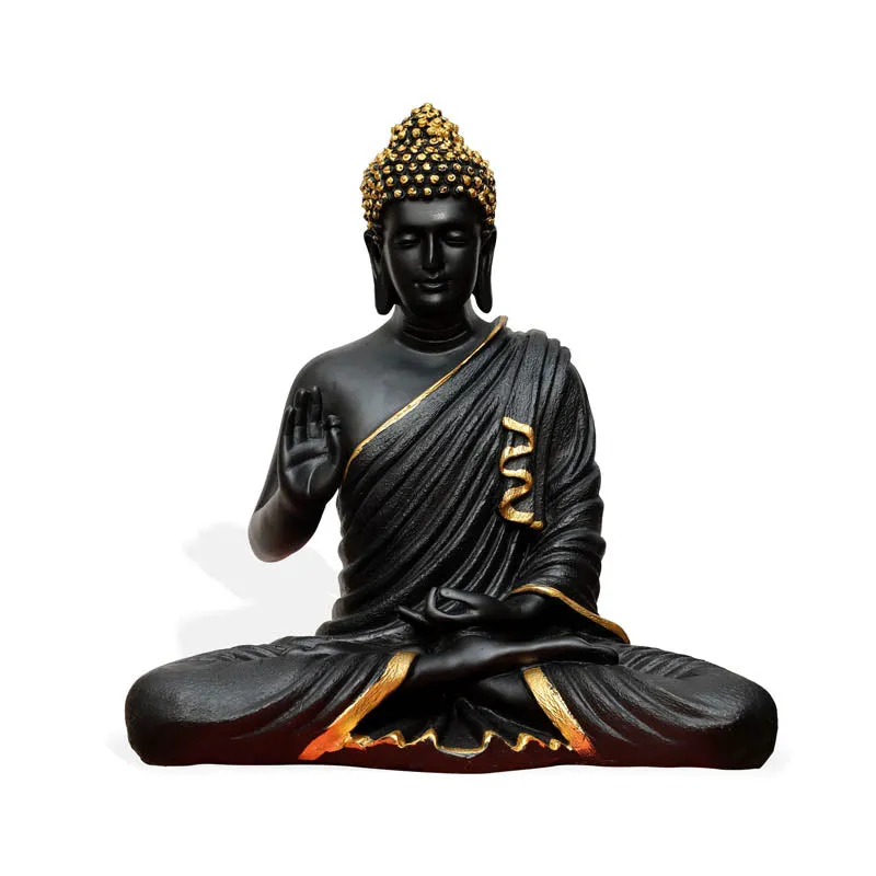 Buddha Charitha Showpiece - Black & Gold media 4