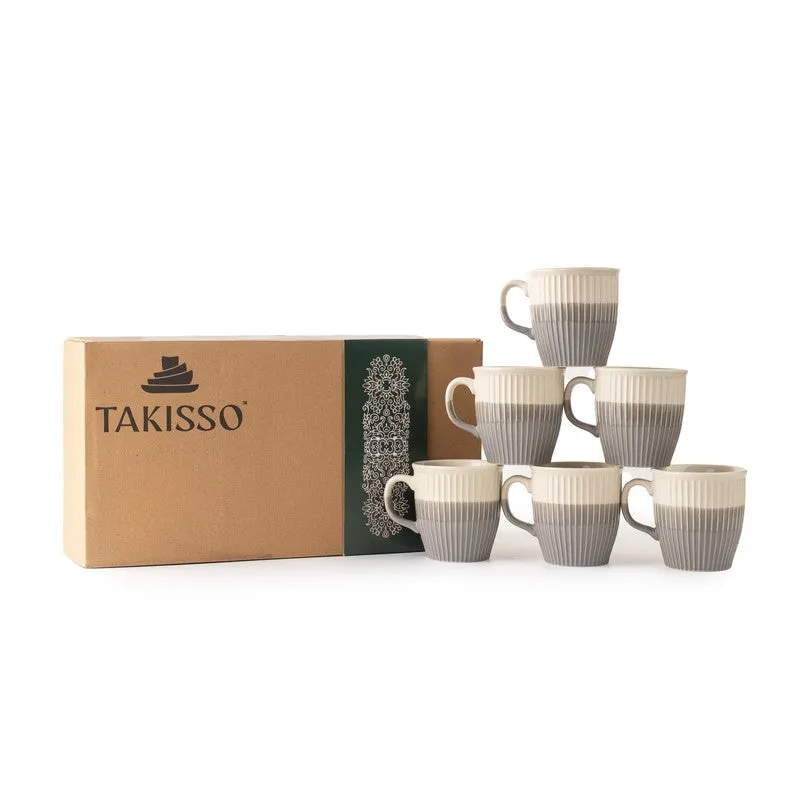 Seraphine Porcelain Tea Cup (180 mL Each,Black) - Set Of Six media 8