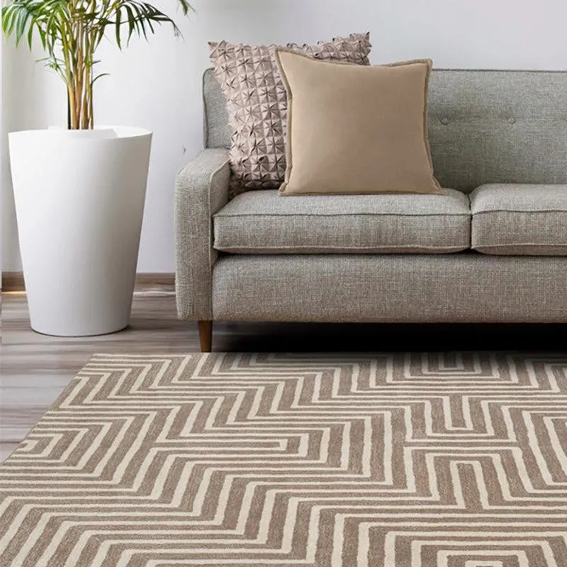 Denethor Hand Tufted Geometric Wool & Nylon Carpet - Grey media 8