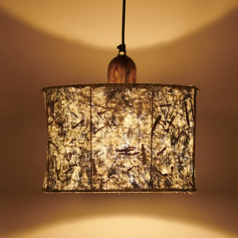 Orange Tree Flake Fabric Ceiling Lamp - Blue media 1
