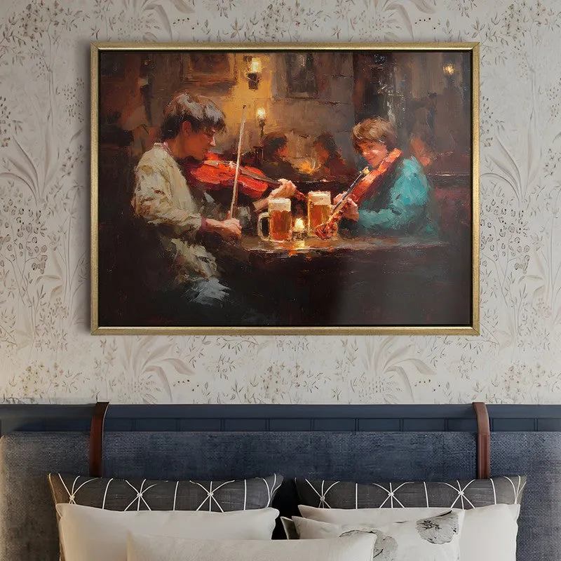 Fiddle Night Canvas Wall Painting With Frame media 5