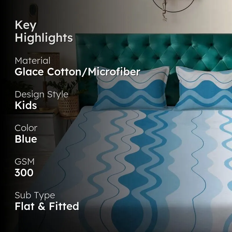 Wavy Hues Microfiber Bedsheet - 300 GSM media 2