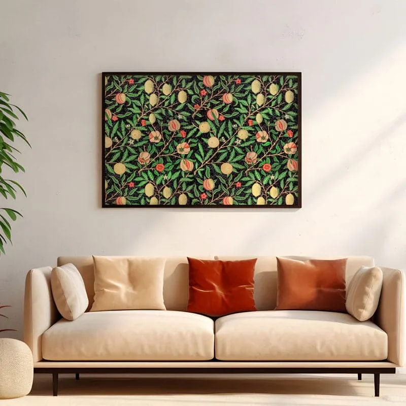 Floral Mural By William Morris - Black Frame media 4