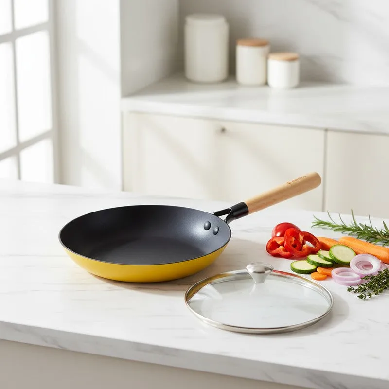 Cumin Co Enamel Durable Cast Iron Frying Pan - 1900 ML media 1