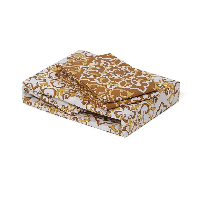 Monte Carlo Petal Aura Cotton Bedsheet (Beige,White) - 104 TC media 8