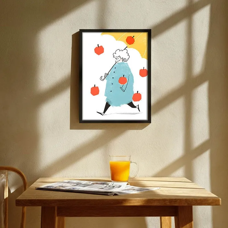 Fruit Fall Archival Canvas Wall Art - Black media 1