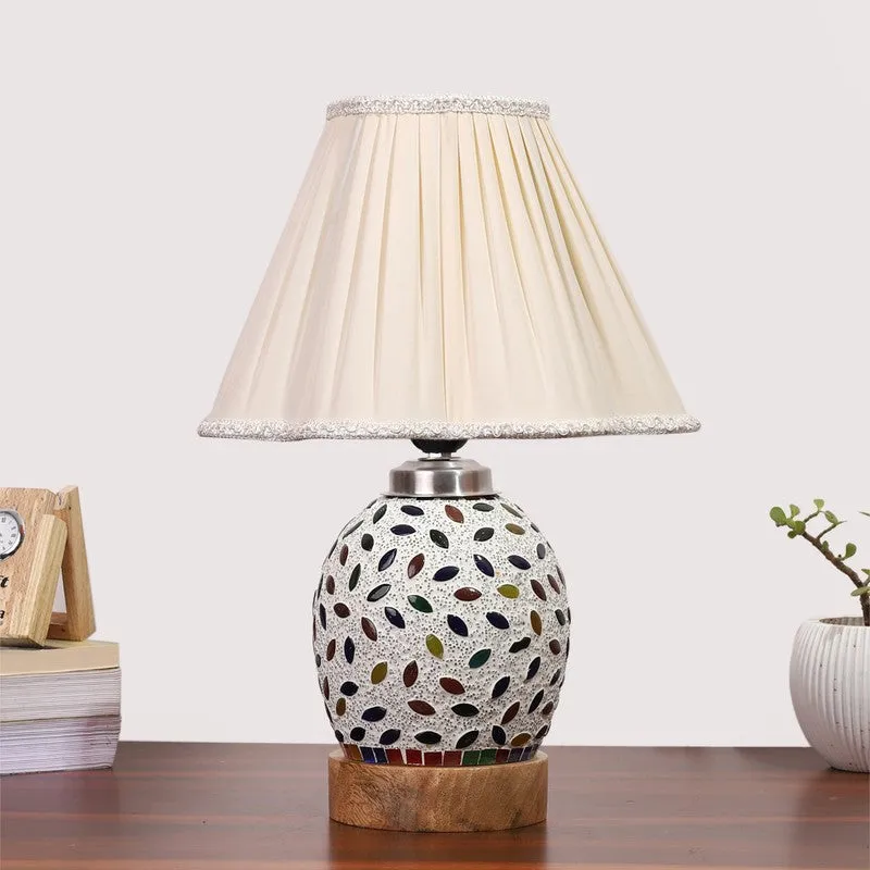 Elyra Pleated Wooden Table Lamp - Multicolor media 4
