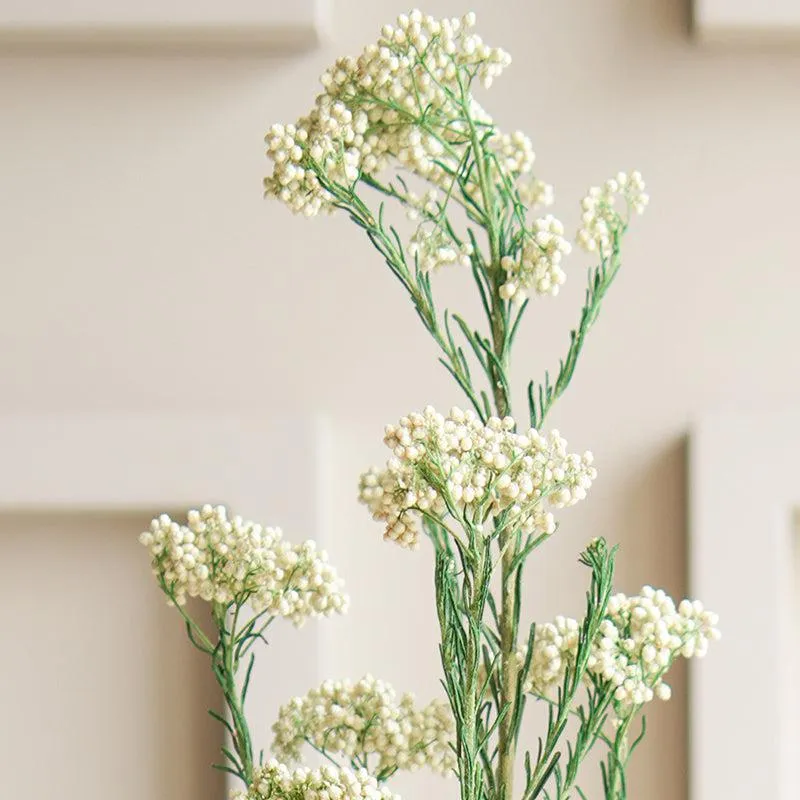 Artificial Rice Flower Stem (White & Green) - Set Of Three media 4