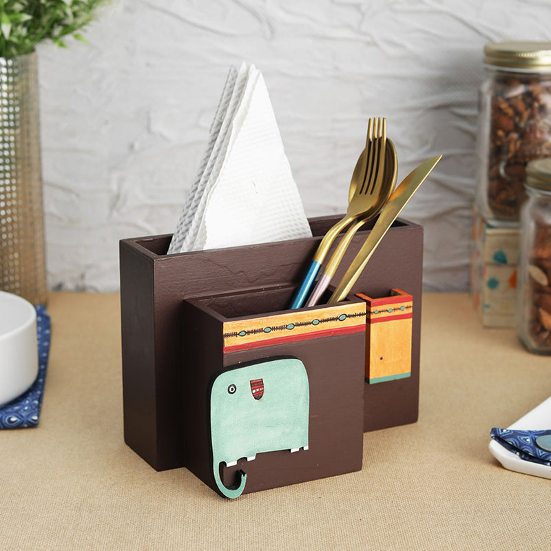 Myna Wood Cutlery Holder