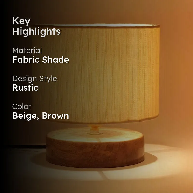 Saffia Fabric Table Lamp - Beige,Brown media 2