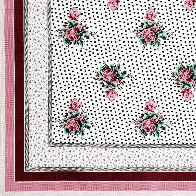 Livia Floral Cotton Bedsheet (Pink) - 180 TC media 4