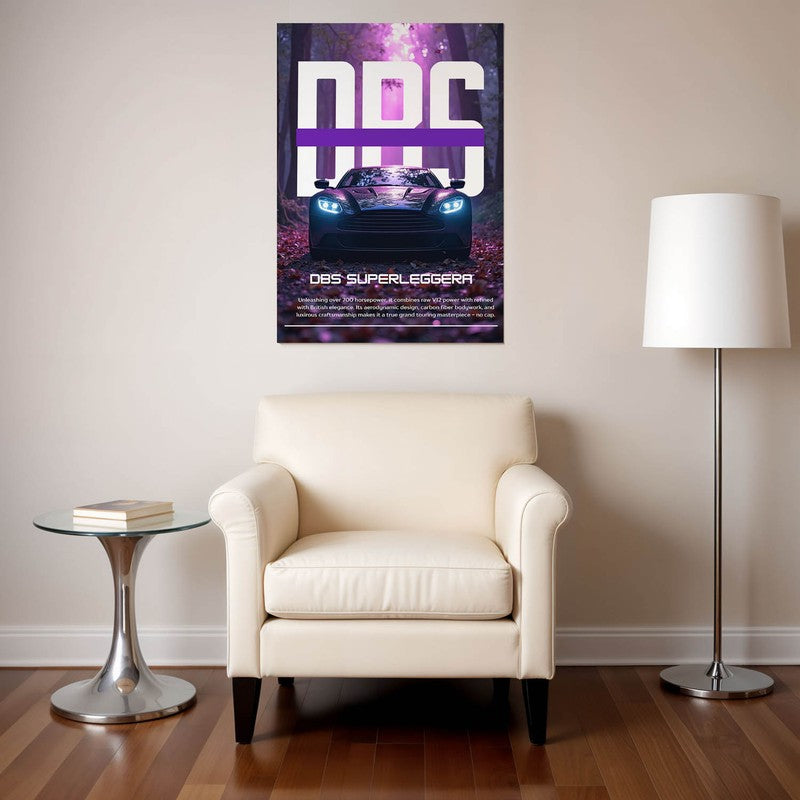 DBS Superleggera Wall Poster - Purple
