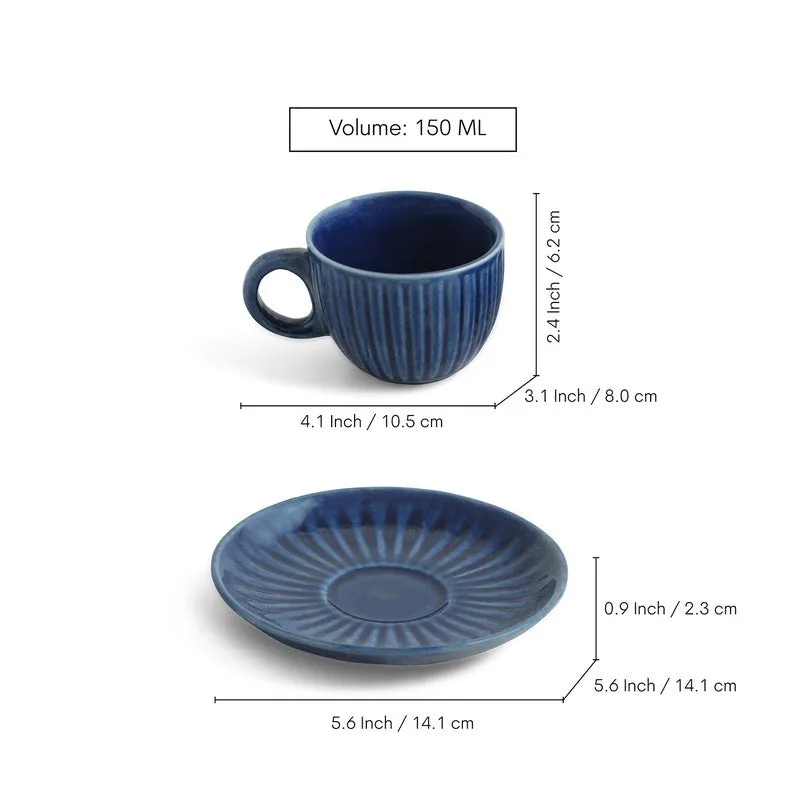 Midnight Ripped Cup & Saucer (150 Ml) - Set Of Six media 7