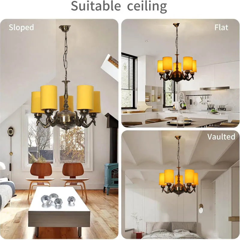 Niva Cylindrical Golden Antique Ceiling Lamp media 5