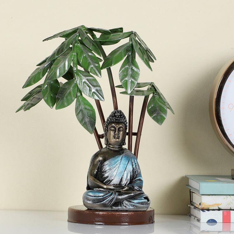 Buddha & Bodhi Tree Iron Showpiece media 3