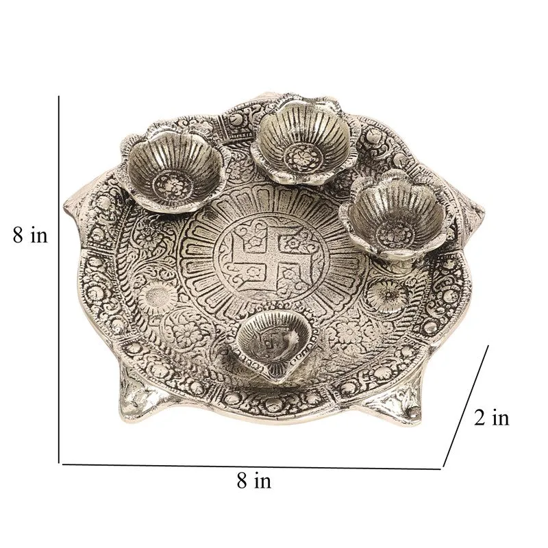Anantya Pooja Thali Set - Silver media 11