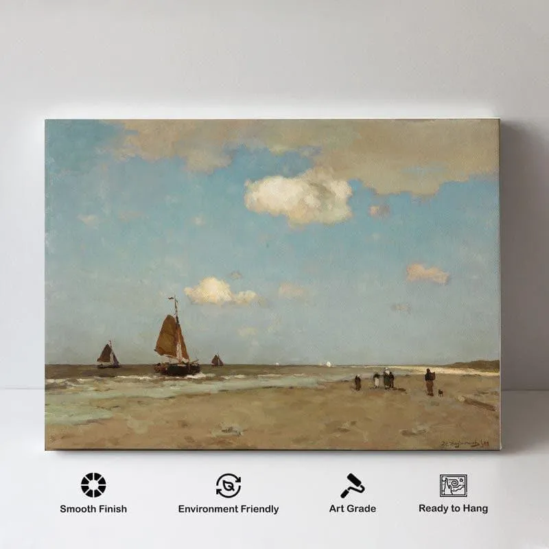 The Beach Scene Canvas Painting - Gallery Wrap media 4