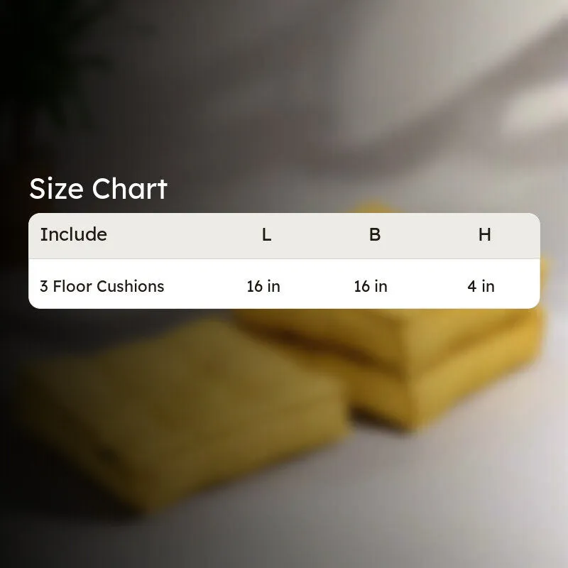 Tara Floor Cushion (Mustard Yellow) - Set Of Three media 8
