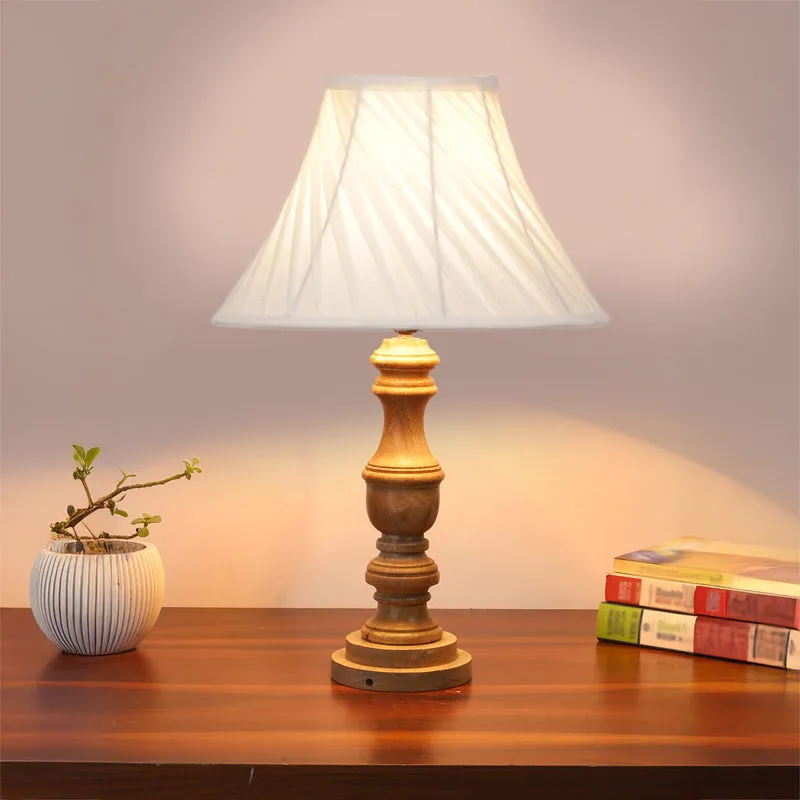 Twistra I Carve Wooden Table Lamp - Ivory,Brown media 2