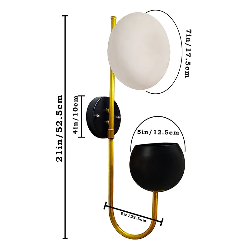 Folium Glass & Metal Wall Lamp - Gold media 5