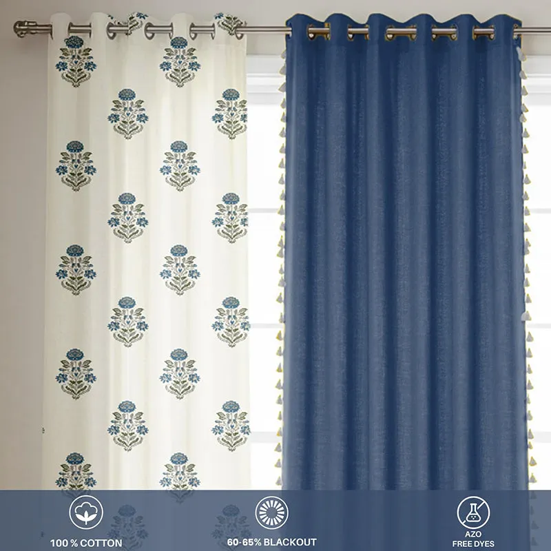 Urban Space Liberty & Aura Curtain (Blue,Indigo) - Set Of Four media 3