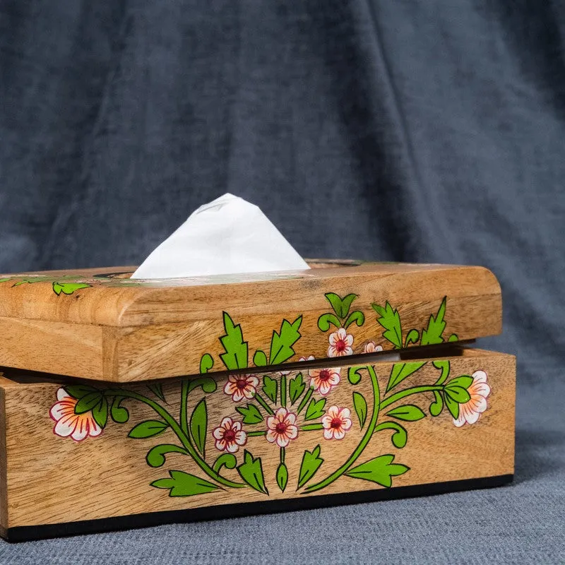 Garden Floral Wooden Tissue Holder media 6