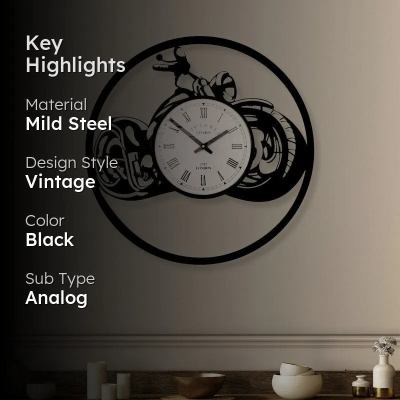 Primeart Steel Analog Wall Clock - Black media 2
