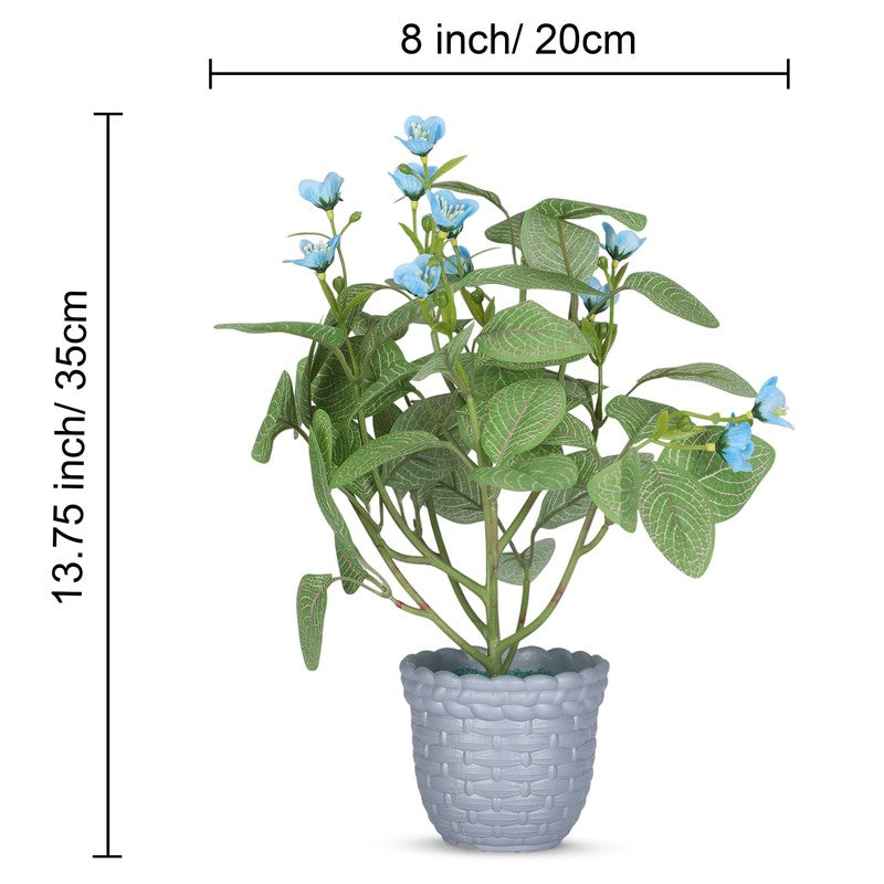 Artificial Blue Blossom Plant with Pot media 5
