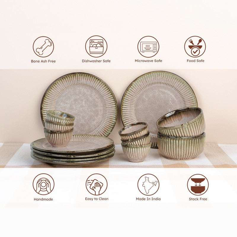 Mintora Pink Ceramic Dinner Set - 14 Piece Set media 6