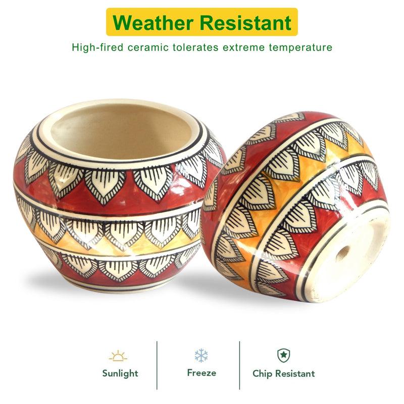 Navya Ethnic Planter - Red & Yellow media 4